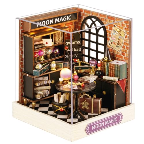 Cute-Eyfud DIY Holzpuppenhaus Bausatz mit Möbeln und LED Lichtern, Miniatur Puppenhaus Bausatz als perfekte Heimdekoration oder Geschenk - Inklusive Staubschutzhülle (Moon Magic) Cute-Eyfud DIY Holzpuppenhaus Bausatz mit Möbeln und LED Lichtern, Miniatur Puppenhaus Bausatz als perfekte Heimdekoration oder Geschenk - Inklusive Staubschutzhülle (Moon Magic) von CUTE-Eyfud