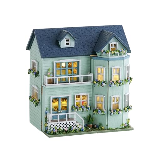 Cute-Eyfud DIY Miniature Dollhouse Kit with Wooden Furniture, DIY Dollhouse Kit with Dust Proof Cover and LED Cute-Eyfud DIY Miniature Dollhouse Kit with Wooden Furniture, DIY Dollhouse Kit with Dust Proof Cover and LED von CUTE-Eyfud