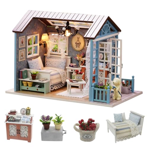 CUTE-Eyfud DIY Miniaturhaus Kit Holz Puppenhaus Miniaturhaus Kits für Erwachsene Anfänger Freundlich CUTE-Eyfud DIY Miniaturhaus Kit Holz Puppenhaus Miniaturhaus Kits für Erwachsene Anfänger Freundlich von CUTE-Eyfud