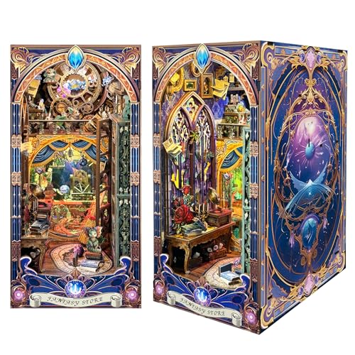 Cute-Eyfud Book Nook Kit, Miniaturhaus Kit mit Sensor LED Licht, 3D Holz Puppenhaus Book Nook für Erwachsene - Fansty Shop Cute-Eyfud Book Nook Kit, Miniaturhaus Kit mit Sensor LED Licht, 3D Holz Puppenhaus Book Nook für Erwachsene - Fansty Shop von CUTE-Eyfud