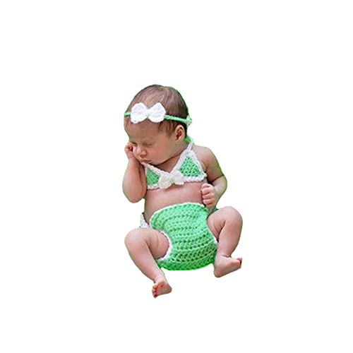CUTEBBPHOTO Neugeborene Fotoshooting Outfit Neugeborene Bikini Set Fotografie Requisiten Baby Kostüm 3 Hellgrün, M CUTEBBPHOTO Neugeborene Fotoshooting Outfit Neugeborene Bikini Set Fotografie Requisiten Baby Kostüm 3 Hellgrün, M von CUTEBBPHOTO