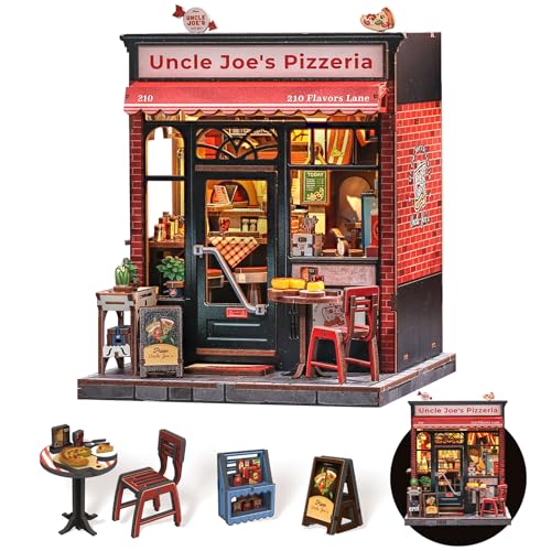 CUTEBEE Book-Nook Bücherregal-Erlebnis – Präzisions-Bastelset für Erwachsene (Uncle Joe's Pizzeria: Duftende Italienische Backstube) von CUTEBEE