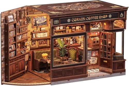 CUTEBEE Book Nook Kit - DIY Miniatur Haus Puppenhaus Booknook 3D Holzpuzzle Bibliothek mit Staubschutz und Led Light，Einzigartige Bücherregal Dekor & Geschenk von CUTEBEE