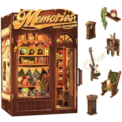 CUTEBEE Book Nook Kit- DIY Puppenhaus Miniatur Haus Selber Bauen Buchstütze Bibliothek Bücherregal Dekoration 3D Puzzle Buchstützen aus Holz Buchliebhaber Geschenke für Erwach(Memories Music Bookshop) CUTEBEE Book Nook Kit- DIY Puppenhaus Miniatur Haus Selber Bauen Buchstütze Bibliothek Bücherregal Dekoration 3D Puzzle Buchstützen aus Holz Buchliebhaber Geschenke für Erwach(Memories Music Bookshop) von CUTEBEE