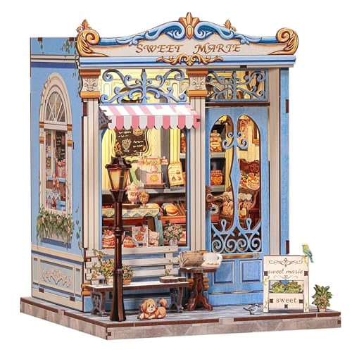 CUTEBEE Book Nook Kit - Holzpuzzle Miniatur Haus Bausatz DIY Desserts Stil Bastelset für Erwachsene & Deko Bücher, Einzigartige Geschenke für Familie und Freunde (Sweet Marie) von CUTEBEE