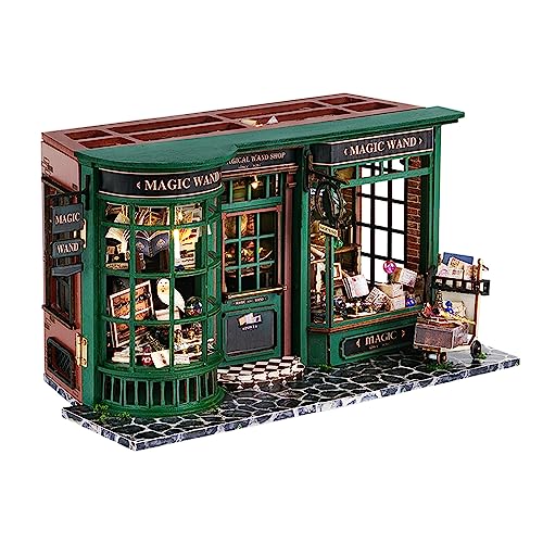 CUTEBEE Puppenhaus Miniatur Haus mit Möbeln, DIY Puppenhaus Bausatz Plus Staubschutzhülle 1:24 Maßstab Kreativzimmer für Valentinstag Geschenkidee (Magic House) von CUTEBEE