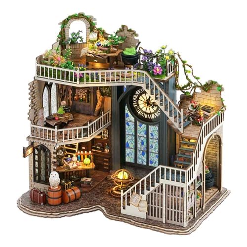 CUTEBEE Puppenhaus Miniatur Haus mit Möbeln, DIY Puppenhaus Bausatz Plus Staubschutzhülle 1:24 Maßstab Kreativzimmer für Valentinstag Geschenkidee von CUTEBEE