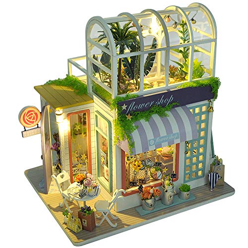 CUTEBEE Puppenhaus Miniatur mit Möbeln, Idee DIY hölzernes Puppenhaus-Kit mit LED-Licht, Maßstab 1:24 Kreativraum von CUTEBEE