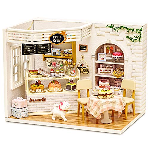CUTEBEE Puppenhaus Miniatur mit Möbeln, Idee DIY hölzernes Puppenhaus-Kit, Maßstab 1:24 Kreativraum von CUTEBEE