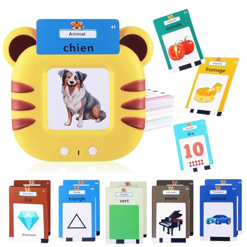 Lernkarten, Französisch sprechende Flash-Karte für Kinder, Vorschul interaktives sensorisches Lernspielzeug für Kleinkinder, Baby, Lernen Sie Alphabet, ABC/Tiere/Farben, 224 Wörter Lernkarten, Französisch sprechende Flash-Karte für Kinder, Vorschul interaktives sensorisches Lernspielzeug für Kleinkinder, Baby, Lernen Sie Alphabet, ABC/Tiere/Farben, 224 Wörter von CUTEEEE