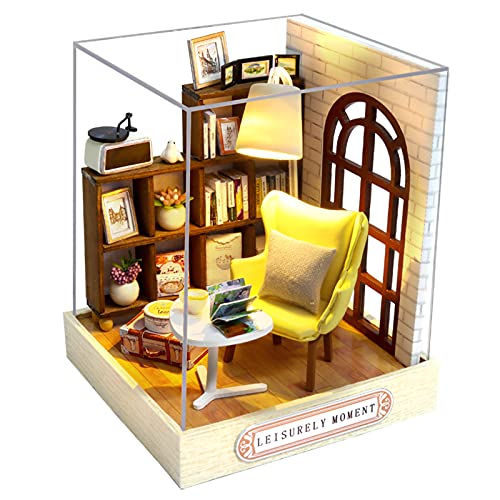 CUTEROOM DIY Miniatur Haus Puppenhaus Kit Puppenhaus Miniatur mit Möbeln Miniatur Haus Modell bausatz für Mädchen und Jungen Kinder von CUTEROOM