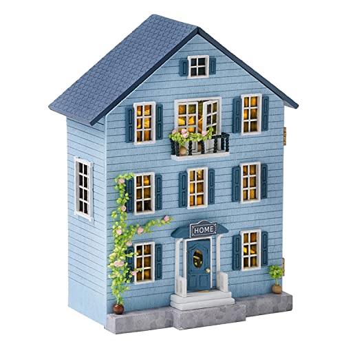 CUTEROOM DIY Miniatur Haus Puppenhaus Kit Puppenhaus Miniatur mit Möbeln und LED-Licht Miniatur Haus Modell bausatz für Mädchen und Jungen Kinder (Molan House) von CUTEROOM