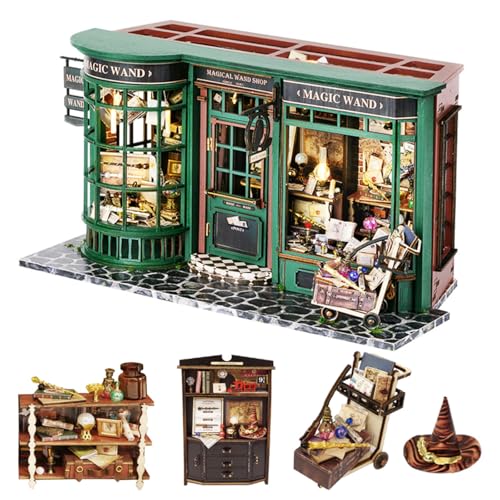 CUTEROOM DIY Miniatur Puppenhaus Bausatz, hölzerne Puppenhaus-Modellbausätze für Erwachsene zum Bauen, magischer Miniaturhaus-Bausatz für Teenager, Mädchen, Jungen, Frauen, Geschenk von CUTEROOM