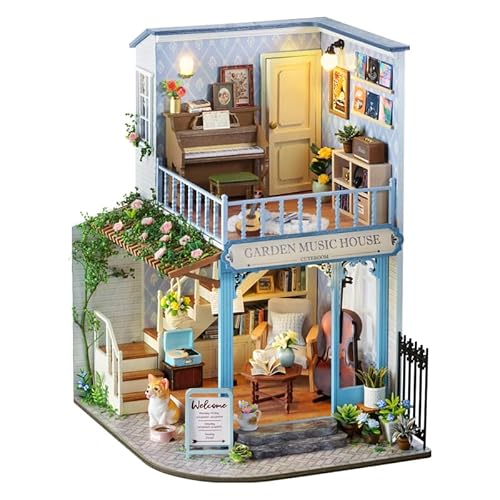 CUTEROOM DIY Miniatur Puppenhaus Kit – Kreatives 3D-Holzmodell mit LED-Beleuchtung und Musikbewegung, Herzgeschenk für Kinder und Erwachsene zur Dekoration – Glücksmelodie CUTEROOM DIY Miniatur Puppenhaus Kit – Kreatives 3D-Holzmodell mit LED-Beleuchtung und Musikbewegung, Herzgeschenk für Kinder und Erwachsene zur Dekoration – Glücksmelodie von CUTEROOM