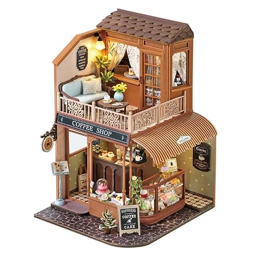 CUTEROOM DIY Miniatur Puppenhaus Kit – Kreatives Holzmodell mit LED-Beleuchtung und Musikbewegung–Geschenke für Jungen und Mädchen（Zeitbegegnung） von CUTEROOM