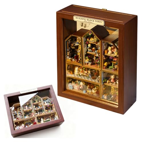 CUTEROOM DIY Miniaturhaus-Bausatz, Mini-Haus-Bausatz für Erwachsene zum Bauen, Puppenhaus-Bausatz aus Holz mit Möbeln, Weihnachts- und Geburtstagsgeschenke von CUTEROOM