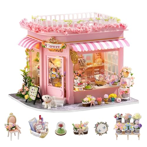 CUTEROOM DIY Puppenhaus-Bausatz aus Holz – Kreatives Miniatur Puppenhäuser-Set für Erwachsene und Kinder – Flower Pink World Design CUTEROOM DIY Puppenhaus-Bausatz aus Holz – Kreatives Miniatur Puppenhäuser-Set für Erwachsene und Kinder – Flower Pink World Design von CUTEROOM