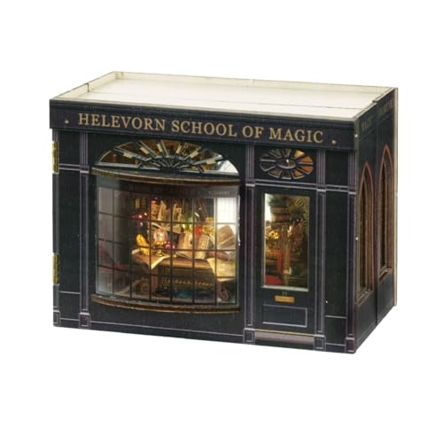 CUTEROOM Miniatur Hausbausatz, kleine Hausbausätze zum Bauen, DIY Puppenhaus aus Holz mit LED, Mini Modellbausätze als Geschenk für Teenager und Erwachsene(Magic) von CUTEROOM