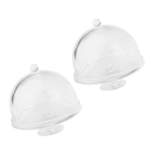 CUTICATE 1/12 Puppenhaus Küchenzubehör - Miniatur Kuchenglocke Tortenplatte Glasglocke mit Deckel - A- 2pcs von CUTICATE