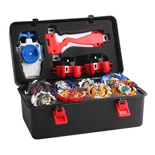 CUTICATE 12 Stück Kampfkreisel Set, 4D Fusion Modell Metall Masters Kreisel mit Launcher, Koffer und Zubehör für Kinder Spielzeug von CUTICATE