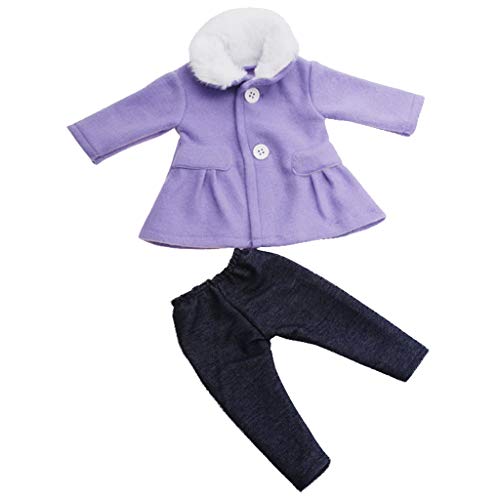 CUTICATE 2 Stück Puppe Kleidung Winter Bekleidung - Puppenmantel + Puppenhose - Lila CUTICATE 2 Stück Puppe Kleidung Winter Bekleidung - Puppenmantel + Puppenhose - Lila von CUTICATE