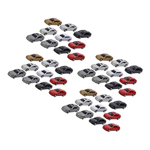 CUTICATE 40 Stück HO Modell Mini Fahrzeug Auto Spielzeug 1:87 Gebäude Sandtisch Ornamente von CUTICATE