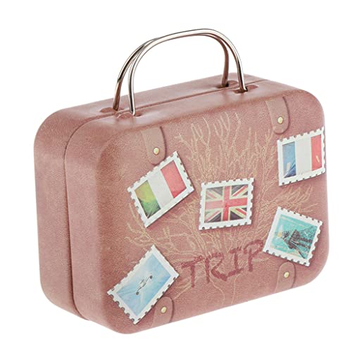 CUTICATE Miniatur Eisen Koffer Reisekoffer Gepäck für 1/6 Puppenhaus Puppenstube Dekoration - A von CUTICATE