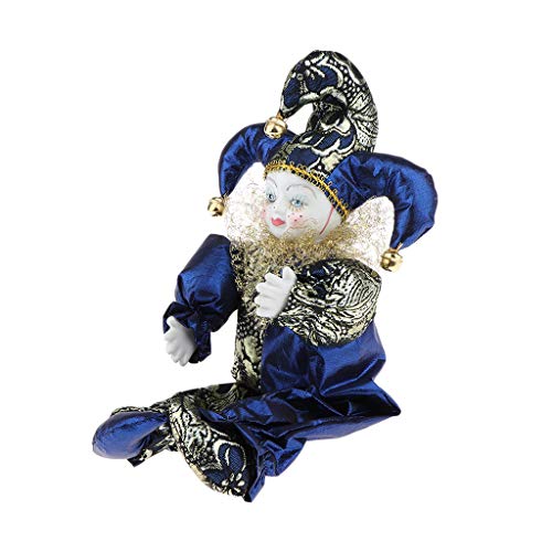 CUTICATE Stehende Porzellan Puppe Clown Puppe mit Bunten Outfits Minipuppen Clown Puppen Dekorfigur - D- 33 cm von CUTICATE
