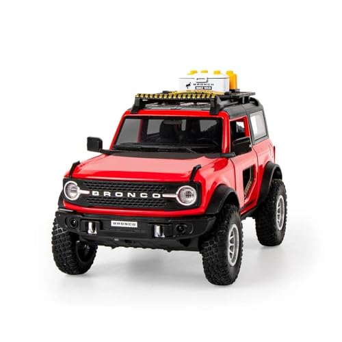 CUTSUGOK maßstabsgetreues Auto 1:32 für Ford Bronco Geländewagen Simulation Metall Modell Auto Sound Licht Zurückziehen Auto Modell Modellfahrzeug zum Sammeln(B) von CUTSUGOK