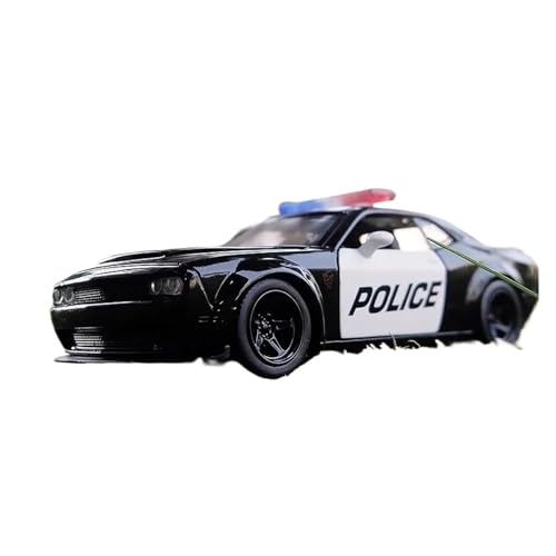 CUTSUGOK maßstabsgetreues Auto 1:36 für Dodge Challenger SRT Demon Polizeiauto Simulation Diecast Auto Metall Legierung Modell Auto Modellfahrzeug zum Sammeln von CUTSUGOK