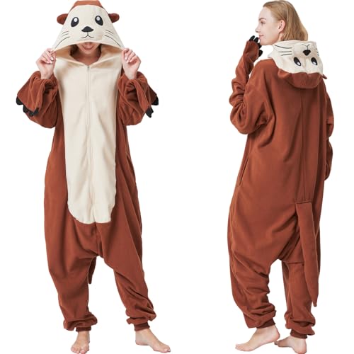 CUTTUECD Sea Otter Einteiler für Erwachsene, Halloween-Kostüm, gemütlicher Tier-Pyjama, einteiliger Cosplay-Anzug für Damen und Herren CUTTUECD Sea Otter Einteiler für Erwachsene, Halloween-Kostüm, gemütlicher Tier-Pyjama, einteiliger Cosplay-Anzug für Damen und Herren von CUTTUECD