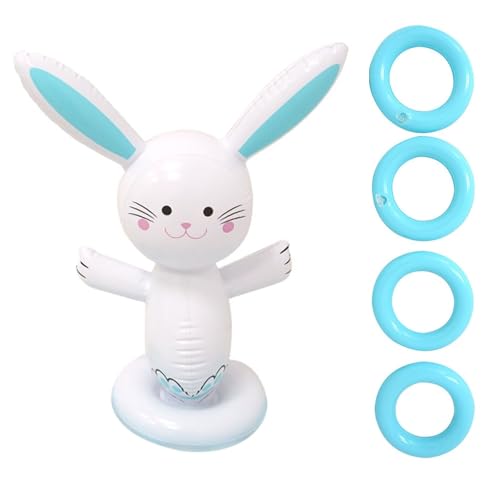 CUTeFiorino 2025 Inflatable Easter Bunny | Cute Interactive Children's Games | Suitable for Family Entertainment | Easter Activities | Children's Fun Game Compatible with (White, One Size) von CUTeFiorino