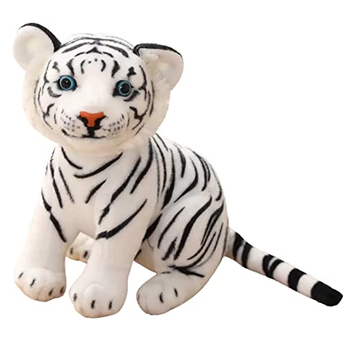 CUTeFiorino 23 cm Tiger Plüschtiere Nette Weiche Kuscheltier Plüschpuppe Für Valentinstag Geburtstagsgeschenke Simulation Baby Plüschtier Deutschsprachig (White, One Size) von CUTeFiorino