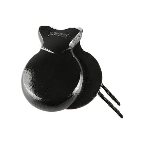 CUTeFiorino 2PC Massivholz Kastagnetten für Percussion Musikinstrument Paar Glatte Oberfläche Leichtes Design Erwachsener Musiker Tragbar Pads Für Kunsttrainingsgeräte (Black, One Size) von CUTeFiorino