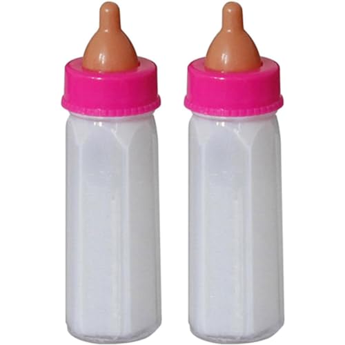 CUTeFiorino 2PC Milchpuppenflasche mit verschwindender flüssiger Milch Babyflasche Spielzeug verschwindende Milchpuppenflasche für Tolles Geschenk für Mädchen Lernuhren (White, One Size) von CUTeFiorino