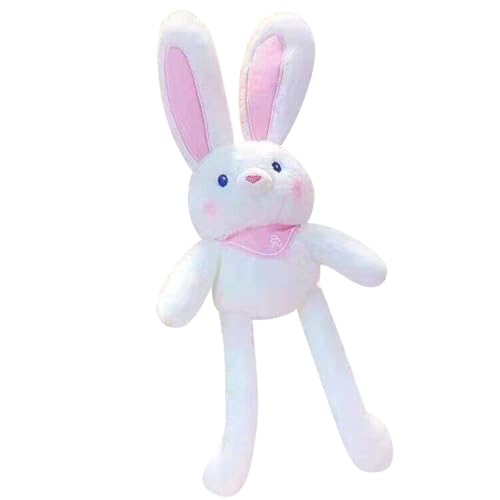 CUTeFiorino 30cm Keychain Cute Stretchable Long Ears Bunny Doll Plushies Bag Pendant Soft Plush Toy Key Ring Pendant Accessories New Year Puppenkleidung 43 cm Set (White, One Size) von CUTeFiorino
