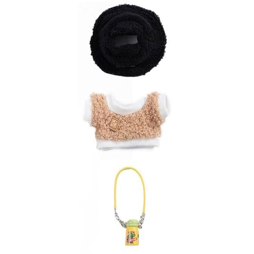 CUTeFiorino 4 Sets of Doll Clothes Doll Clothing Doll Accessories Clothes + Light Heart Shaped Velvet Hat + Small Camera + Glasses Doll Not Included Bügelperlen (BK1, One Size) von CUTeFiorino