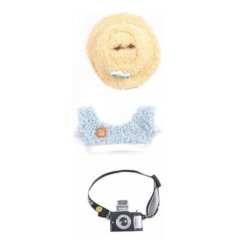 CUTeFiorino 4 Sets of Doll Clothes Doll Clothing Doll Accessories Clothes + Light Heart Shaped Velvet Hat + Small Camera + Glasses Doll Not Included Bügelperlen (BU2, One Size) von CUTeFiorino