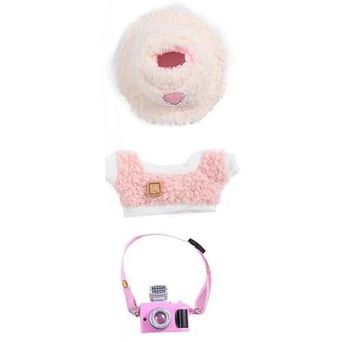 CUTeFiorino 4 Sets of Doll Clothes Doll Clothing Doll Accessories Clothes + Light Heart Shaped Velvet Hat + Small Camera + Glasses Doll Not Included Bügelperlen (PK2, One Size) von CUTeFiorino