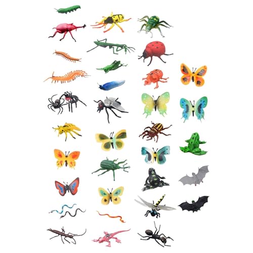 CUTeFiorino 43Pcs Plastic Toys Assorted Colors for Kids Education Themed Compatible with Motorikschleifen (Black, One Size) von CUTeFiorino