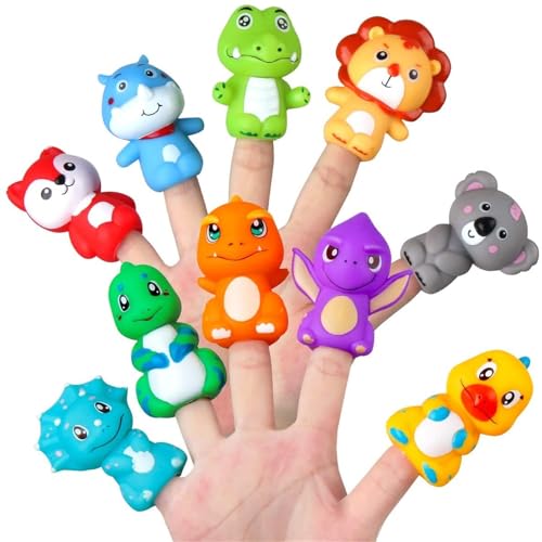 CUTeFiorino Baby Animal Finger Puppets Soft Rubber Pretend Play Kindergarten Toys Samenbomben Geschenk (Sky Blue, One Size) von CUTeFiorino
