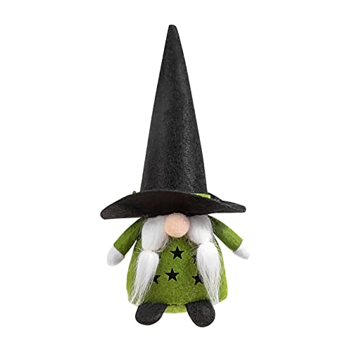 CUTeFiorino Babyspielzeug Halloween-Plüschpuppen Thanksgiving-Zwerge mit Hexenmantel-Hut handgefertigt Oktopus Kuscheltier (Green, One Size) von CUTeFiorino