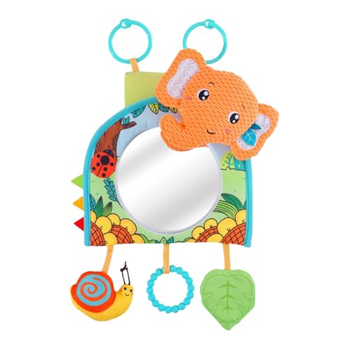 CUTeFiorino Backseat Carseat Toys Car Seat Toy Rear Facing Car Seat Toy Baby Travel Toy Baby Car Toys with Hanging Toys Plush Toys Rattle Teether Adjustable Sensory Toy with (Orange, One Size) von CUTeFiorino