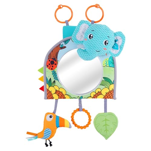 CUTeFiorino Backseat Carseat Toys Car Seat Toy Rear Facing Car Seat Toy Baby Travel Toy Baby Car Toys with Hanging Toys Plush Toys Rattle Teether Adjustable Sensory Toy with Spielkissen (A, One Size) von CUTeFiorino