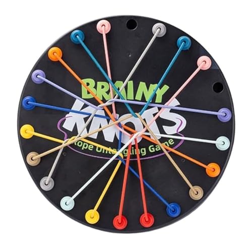CUTeFiorino Brainy Knots Rope Untangling Game Strategy Board Game Rope Untangling Challenge Game Colorful TwistedTangler Rope Sorting Puzzle Game for Boys and Girls Edelsteinspiel (Black, One Size) von CUTeFiorino