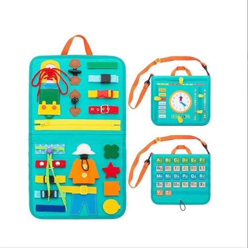 CUTeFiorino Busy Board Sensory Toys for Toddlers 2 3 4 5 6 Year Old Girls & Boys Educational Learning Travel Toys for Kids Zählrahmen (Green, One Size) von CUTeFiorino