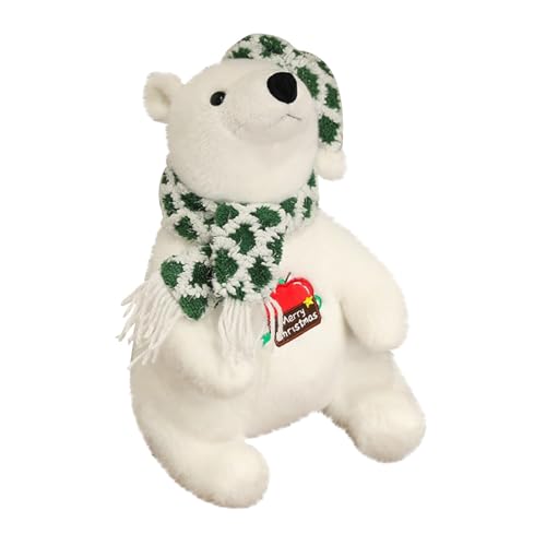 CUTeFiorino Christmas Cute Plush PolarBear Stuffed Animal With Hat And Scarf PolarBear Plush Toys Christmas PolarBear Plush Soft Body Pillow Der Singende Und Sprechende Elefant Spielt Guck-Guck (A, A) CUTeFiorino Christmas Cute Plush PolarBear Stuffed Animal With Hat And Scarf PolarBear Plush Toys Christmas PolarBear Plush Soft Body Pillow Der Singende Und Sprechende Elefant Spielt Guck-Guck (A, A) von CUTeFiorino