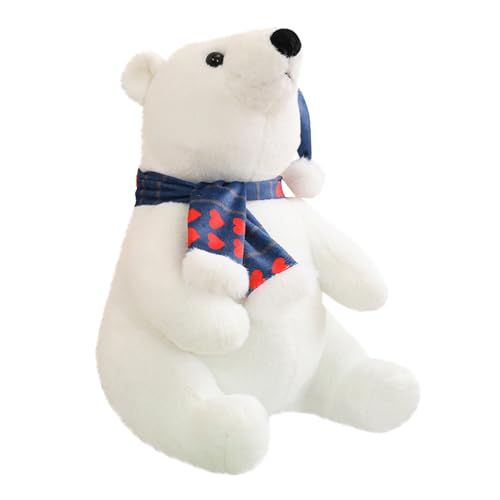 CUTeFiorino Christmas Cute Plush PolarBear Stuffed Animal with Hat and Scarf PolarBear Plush Toys Christmas PolarBear Plush Soft Body Pillow Plushies Room Decor for Girls and Boy Stofftier 13 (B, A) von CUTeFiorino