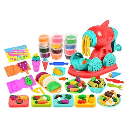 CUTeFiorino Color Dough Set Kitchen with Ice/Cake/Noodle/Hamburger Maker Machine Arts Crafts Play Toys Tools Kit for Boys Girls Kids Toddlers Ages 3+ 24 Dough Basteln Für Erwachsene (G, One Size) von CUTeFiorino