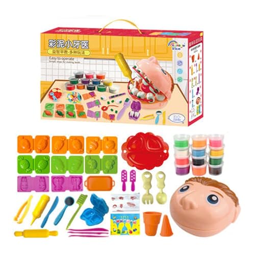 CUTeFiorino Color Dough Set Kitchen with Ice/Cake/Noodle/Hamburger Maker Machine Arts Crafts Play Toys Tools Kit for Boys Girls Kids Toddlers Ages 3+ 24 Dough Basteln Für Erwachsene (V, One Size) von CUTeFiorino